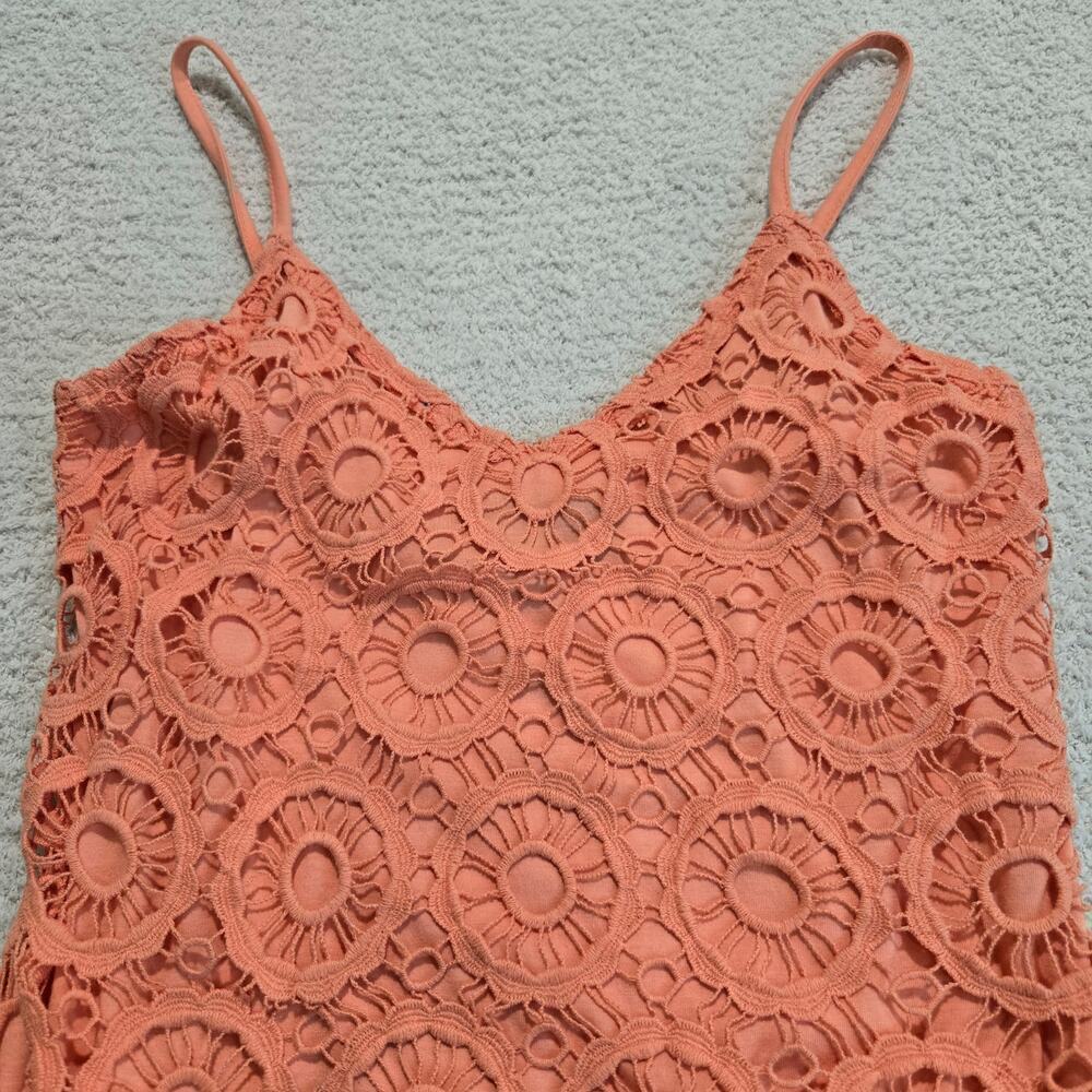 Jack by BB Dakota Orange Crochet Sleeveless Dress Slim Fit Size 4 Summer - Picture 2 of 9